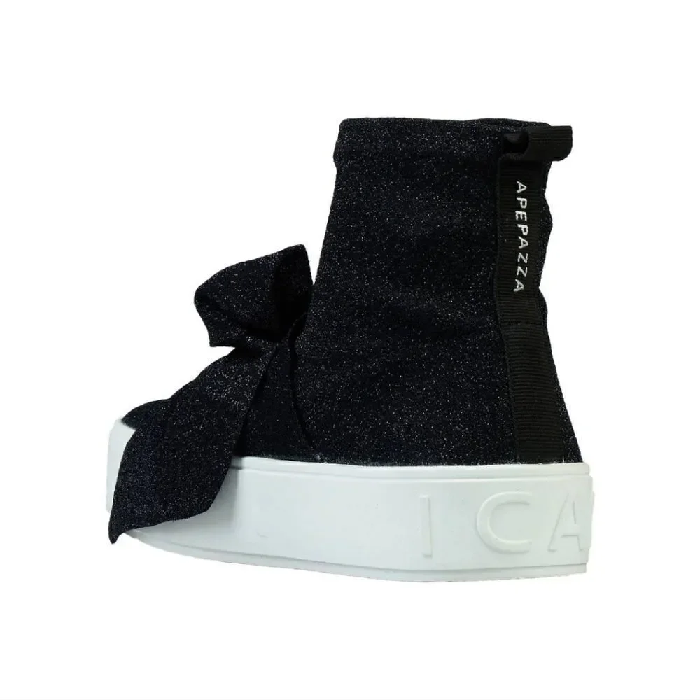Apepazza Bow Glitter Booties Shoes 39 New